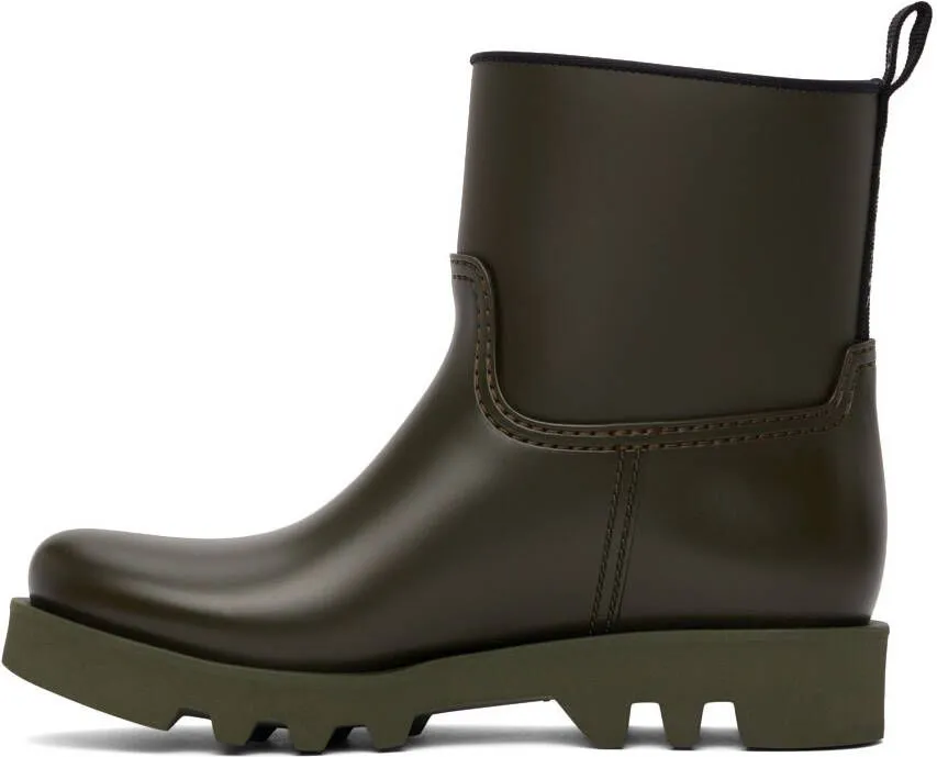 Moncler Green Ginette Matte Rubber Boots