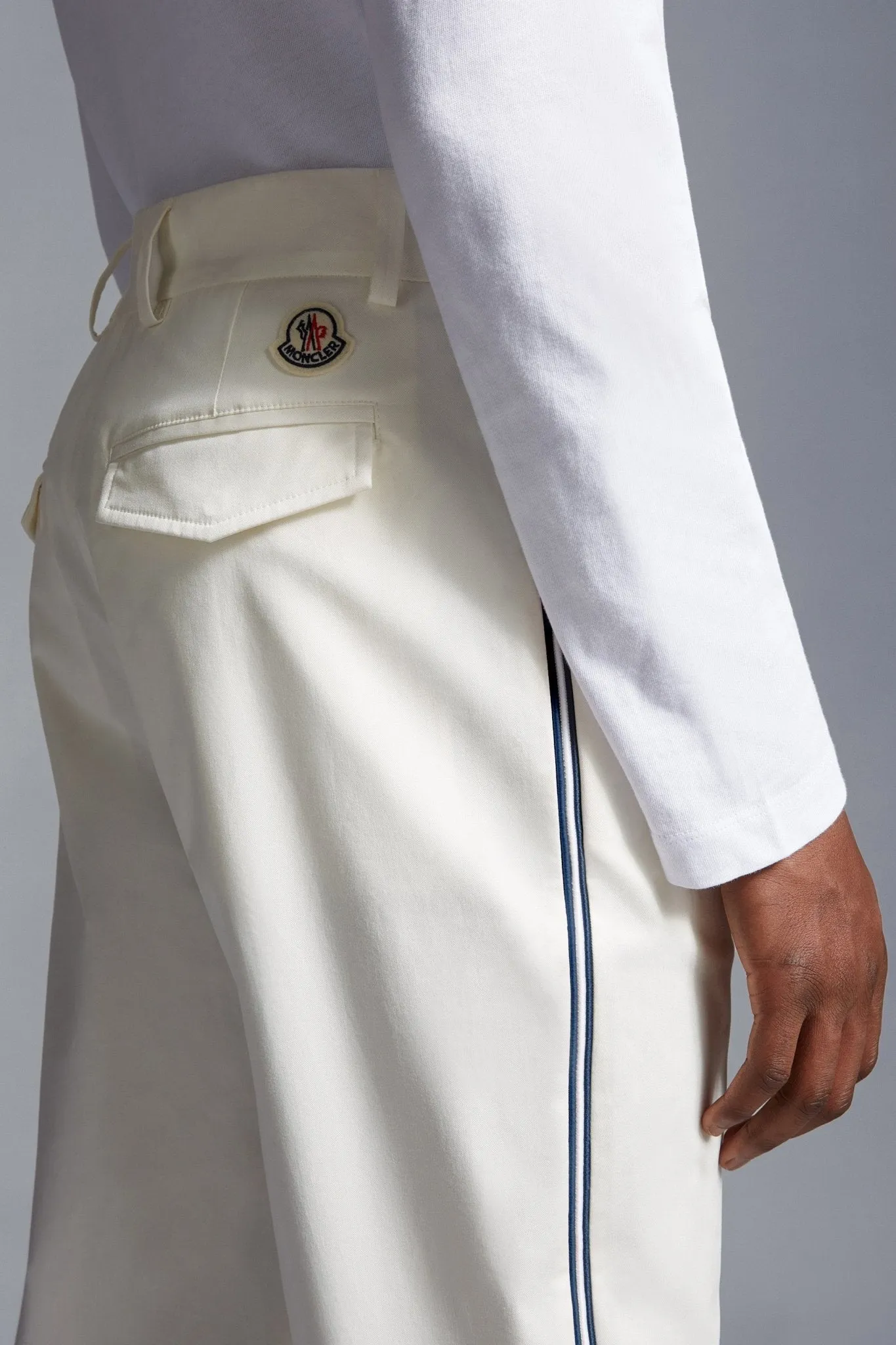 Moncler - Pantalon en gabardine blanc Neige