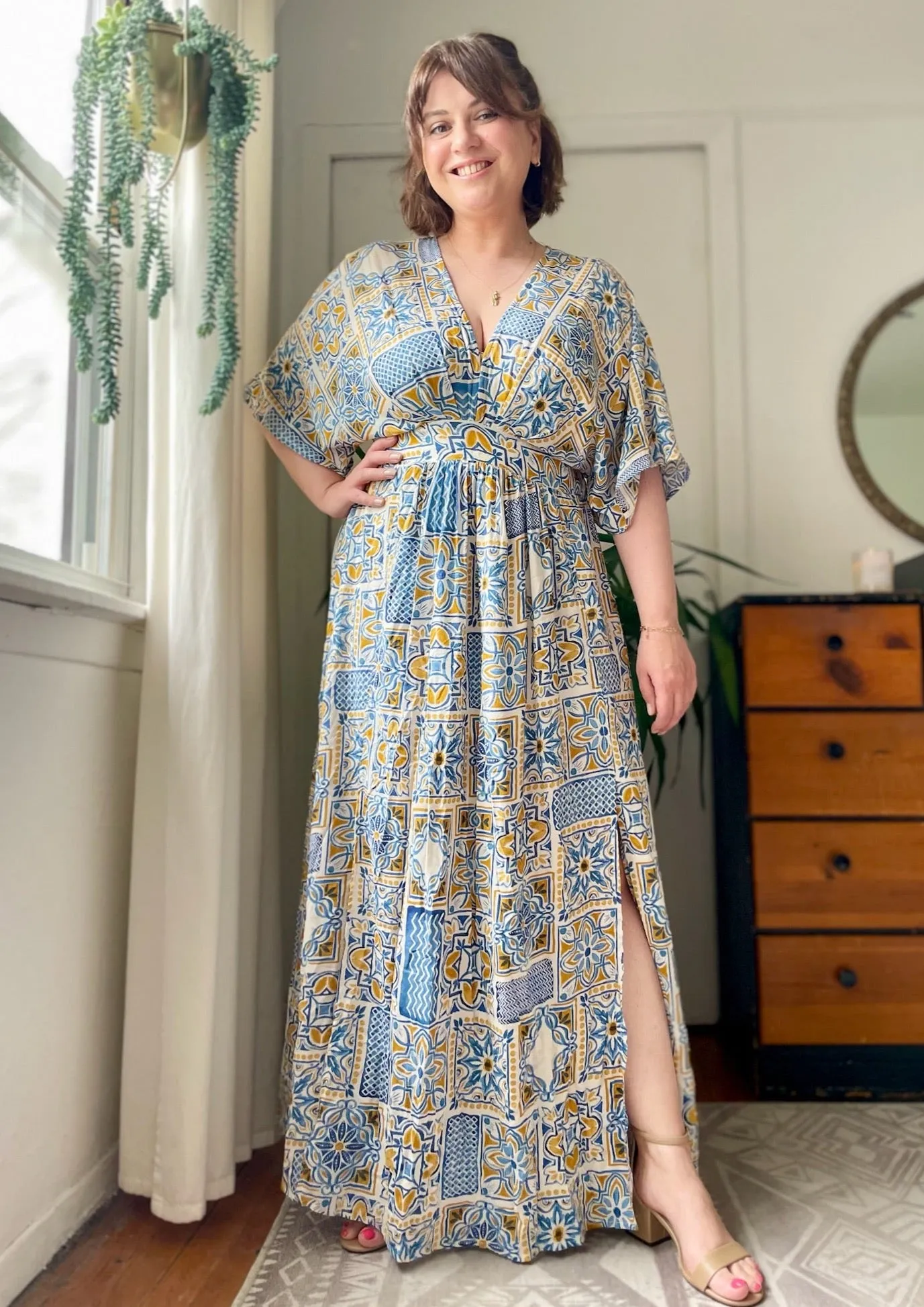 Mosaic Kaftan Midi Dress