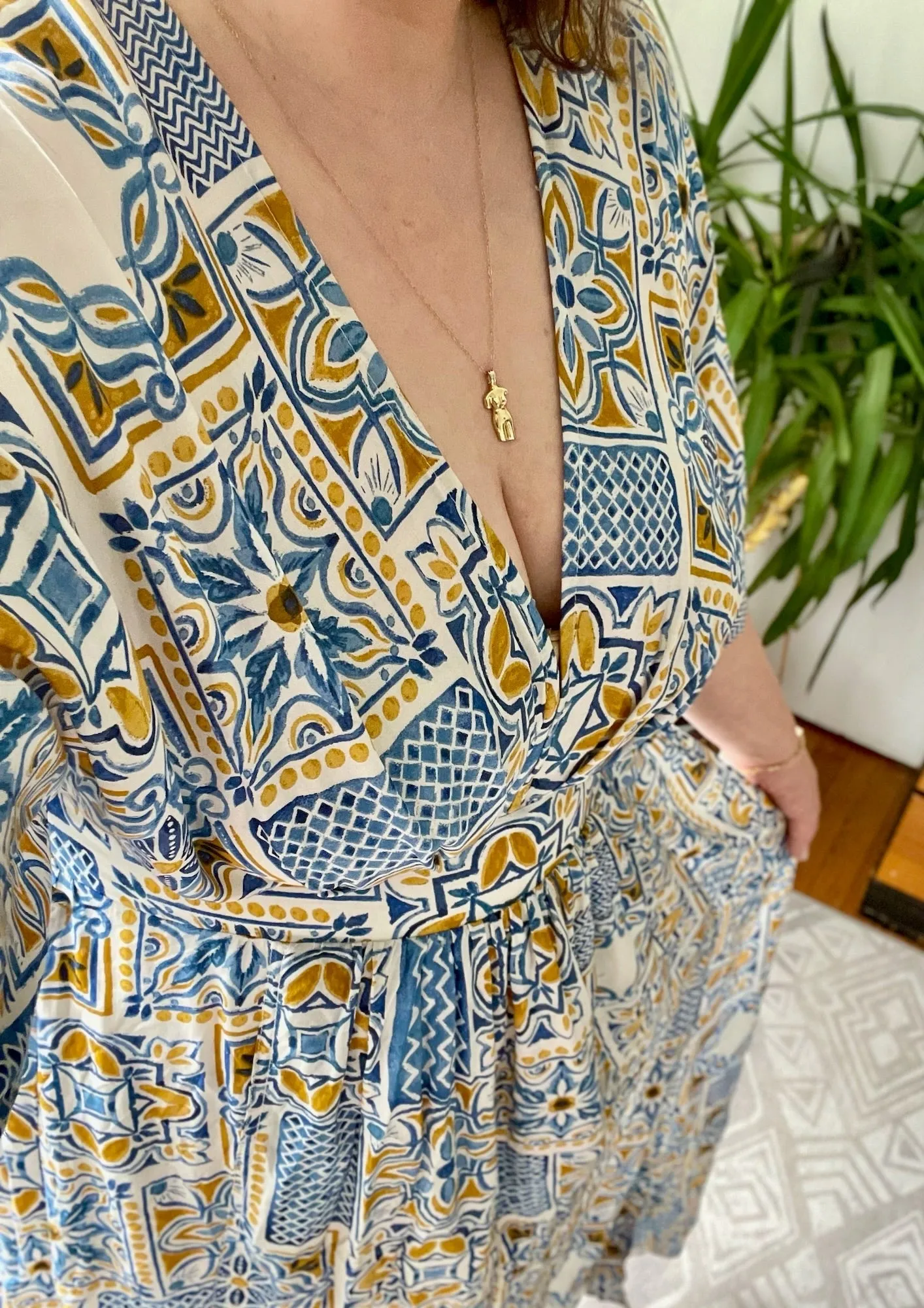 Mosaic Kaftan Midi Dress