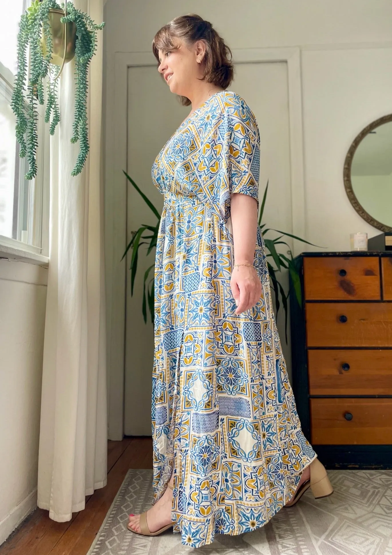 Mosaic Kaftan Midi Dress