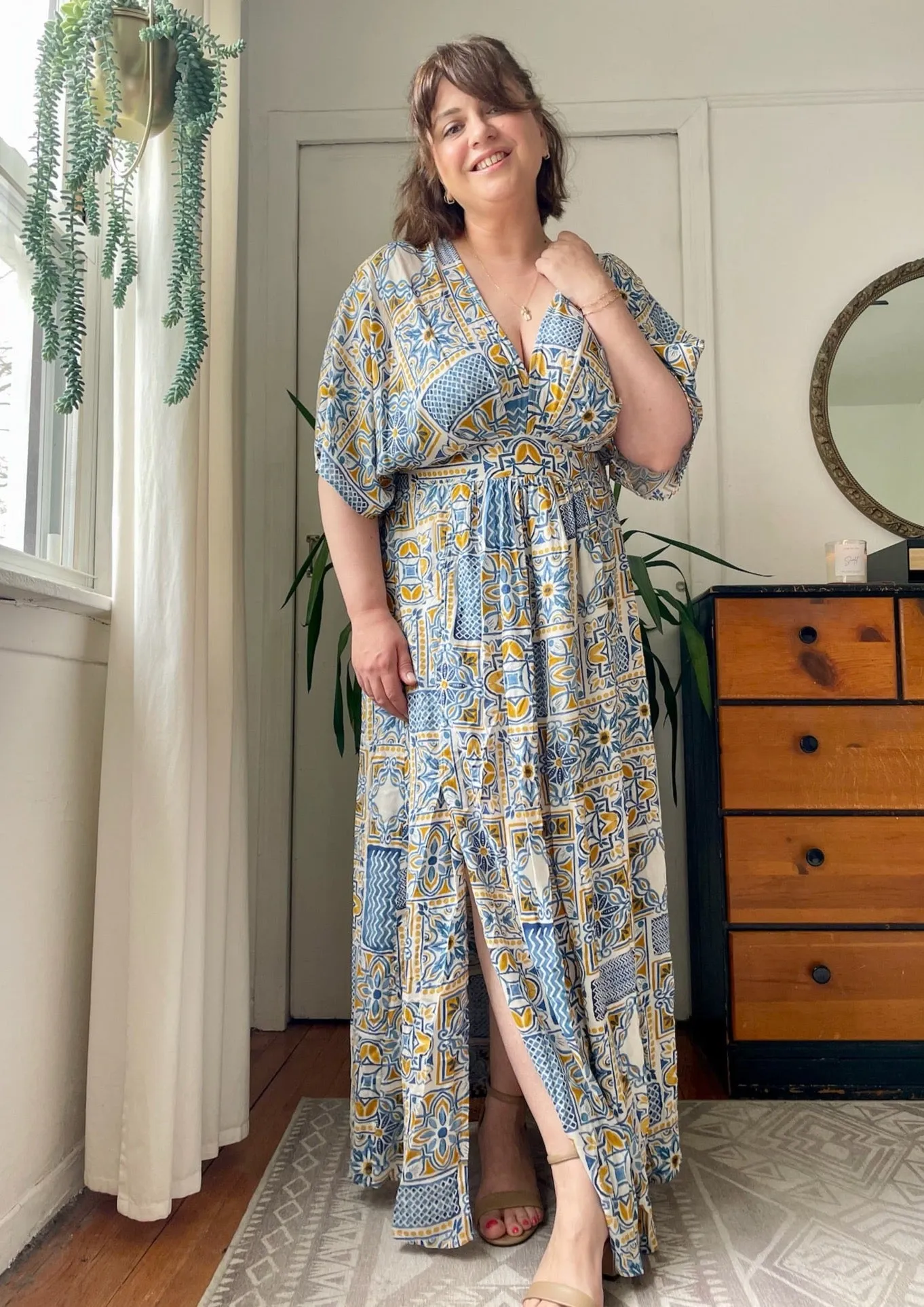 Mosaic Kaftan Midi Dress