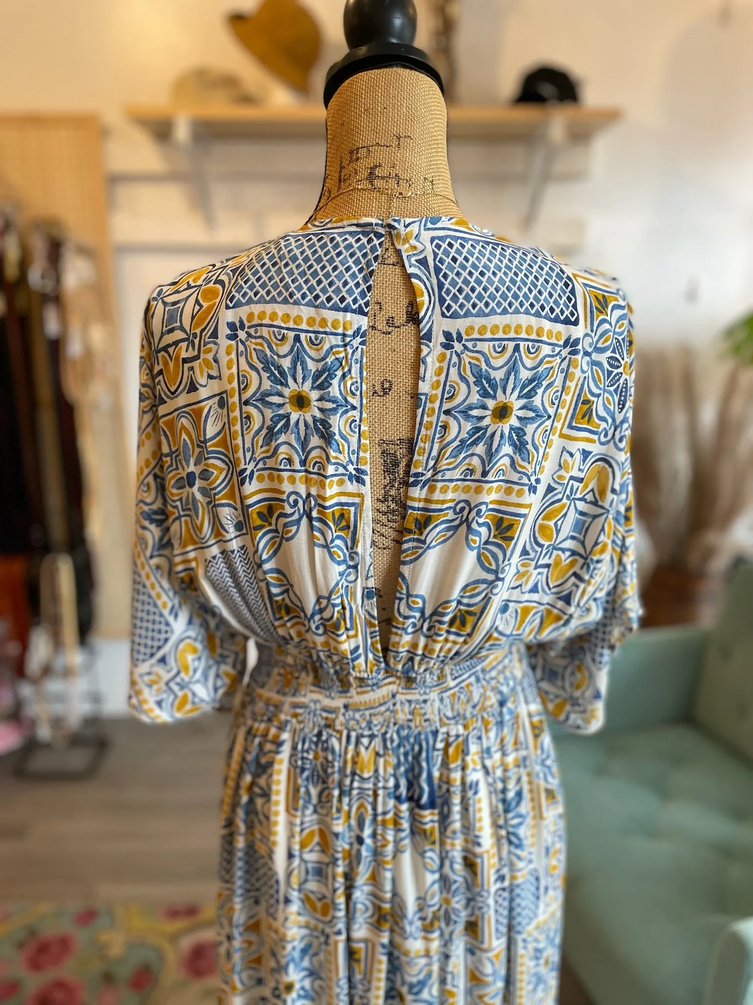 Mosaic Kaftan Midi Dress