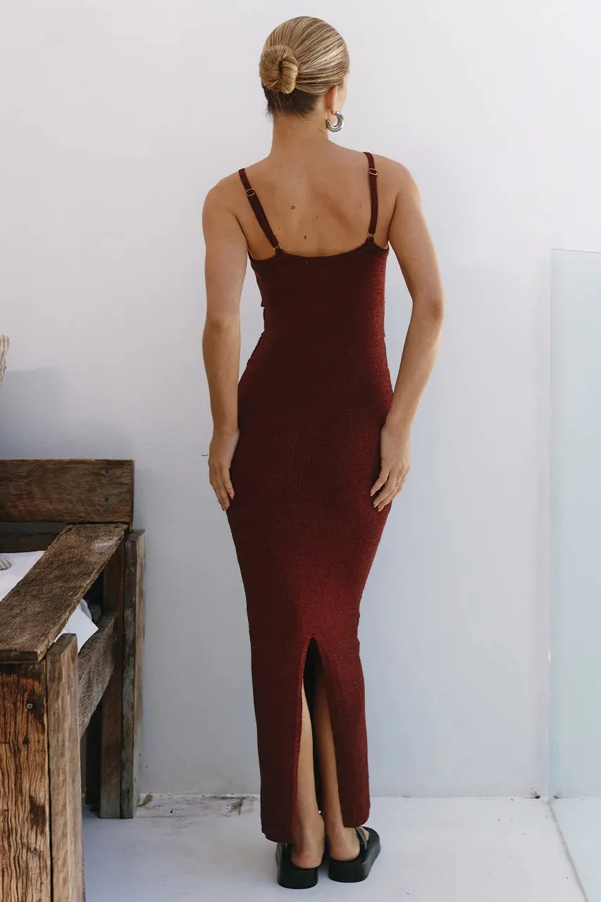 Norma Midi Dress - Chocolate