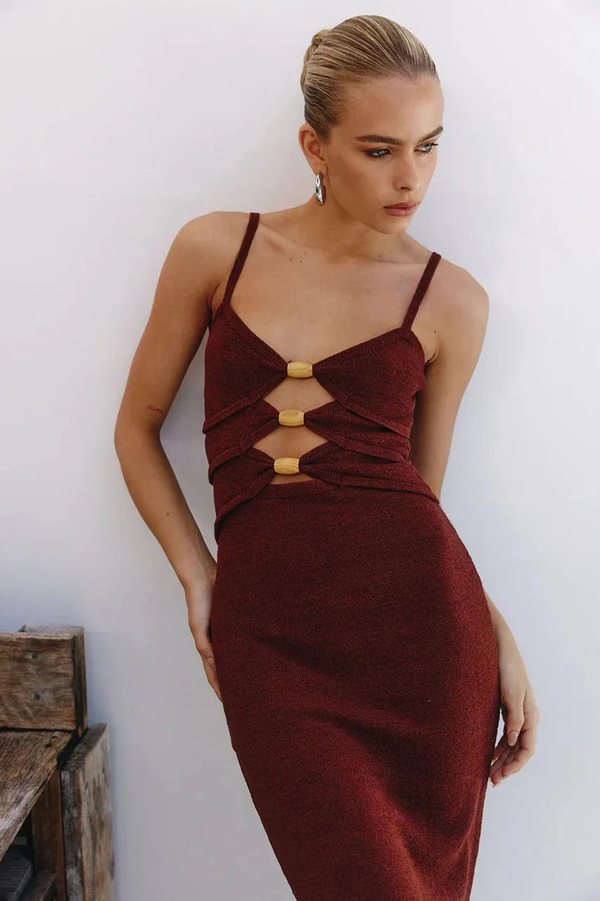 Norma Midi Dress - Chocolate