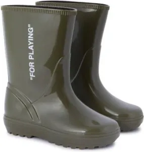 Off-White Kids For Playing rubber boots Green