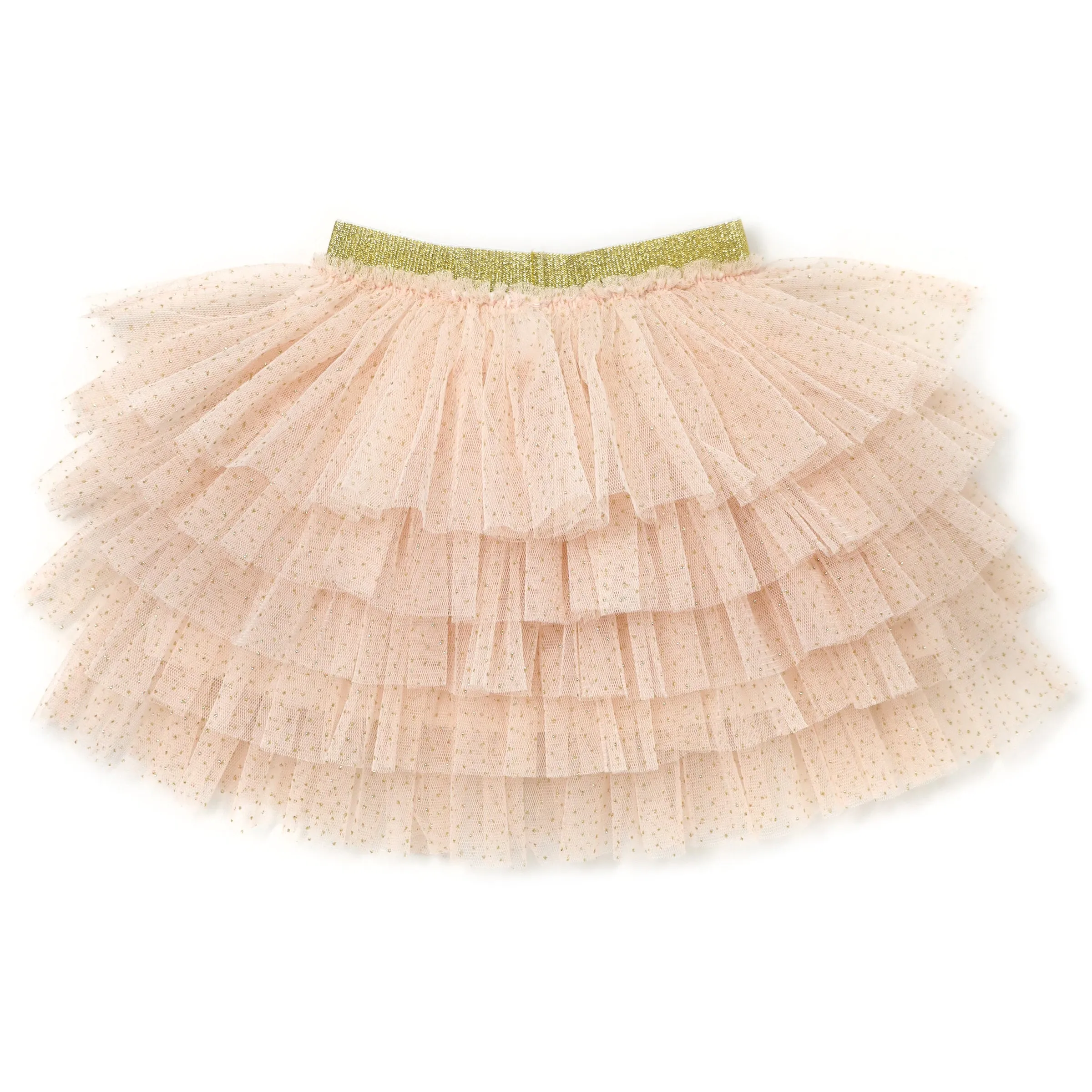 oh baby! Gold Band Layered Frill Tutu Skirt - Vintage Pink