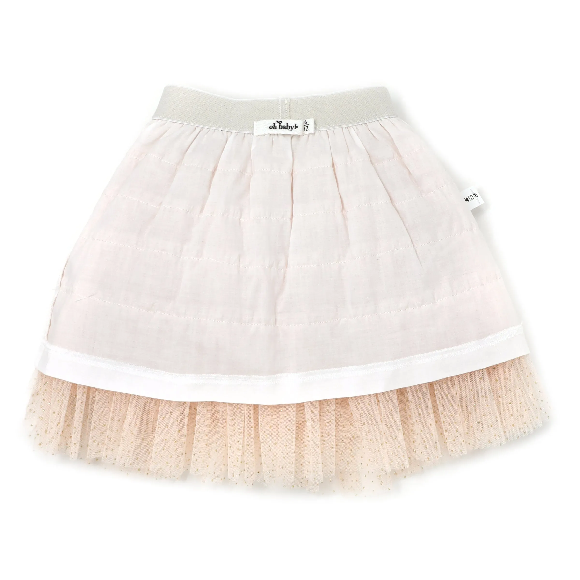 oh baby! Gold Band Layered Frill Tutu Skirt - Vintage Pink