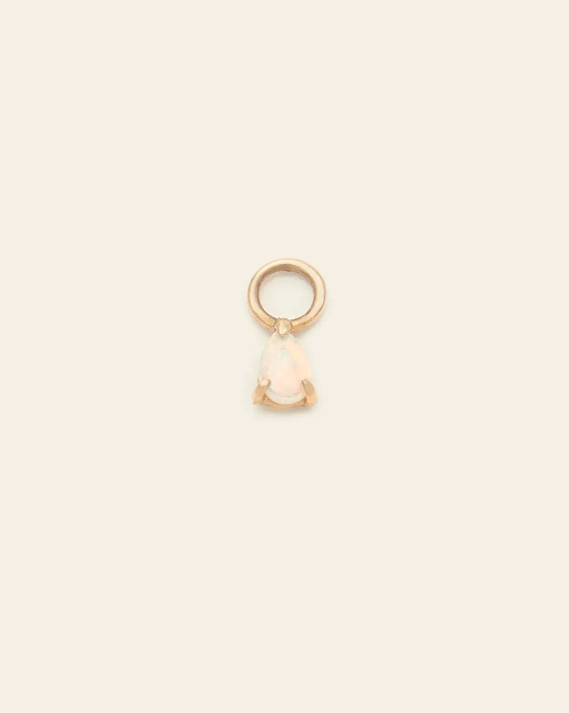 Opal Teardrop Earring Charm - 10k Solid Gold