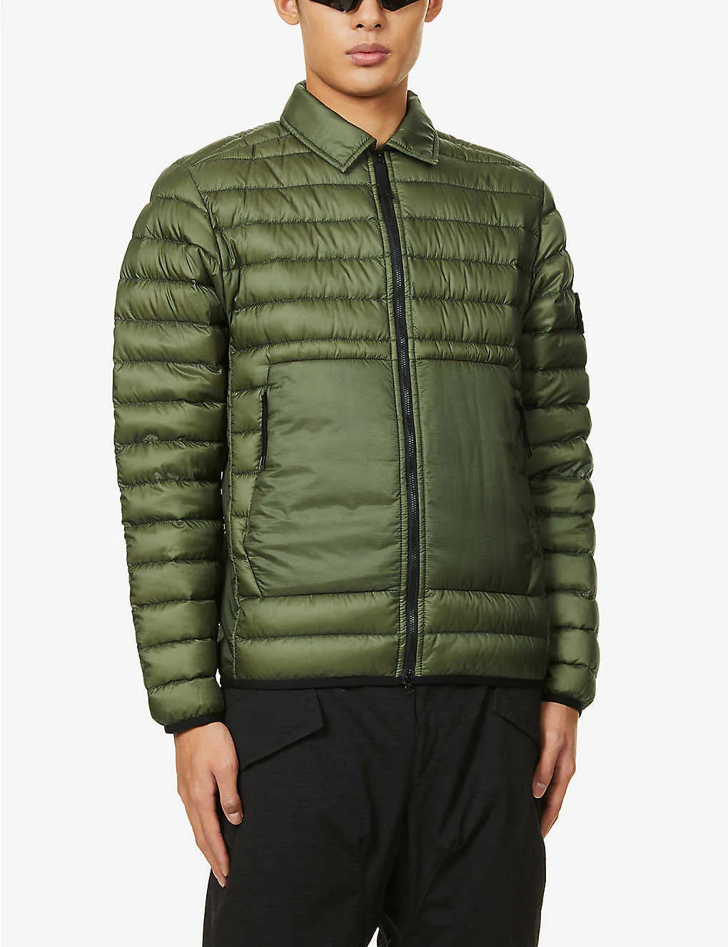 Padded Logo Patch Shell Down Jacket | The Puffer Jackets