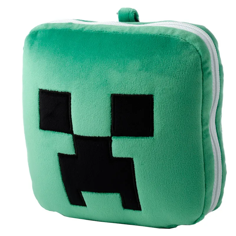 Relaxeazzz Minecraft Creeper Shaped Plush Travel Pillow & Eye Mask CUSH306