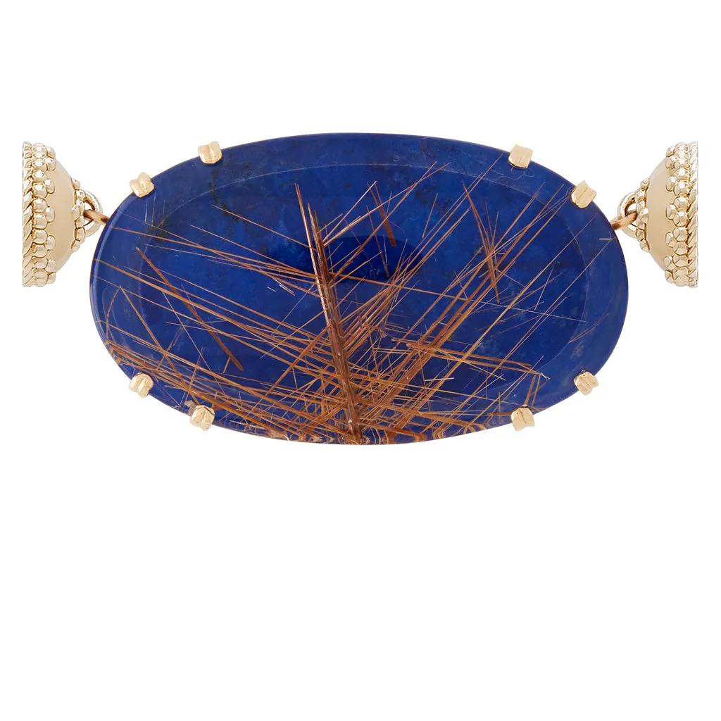 Rutilated Quartz & Lapis Centerpiece