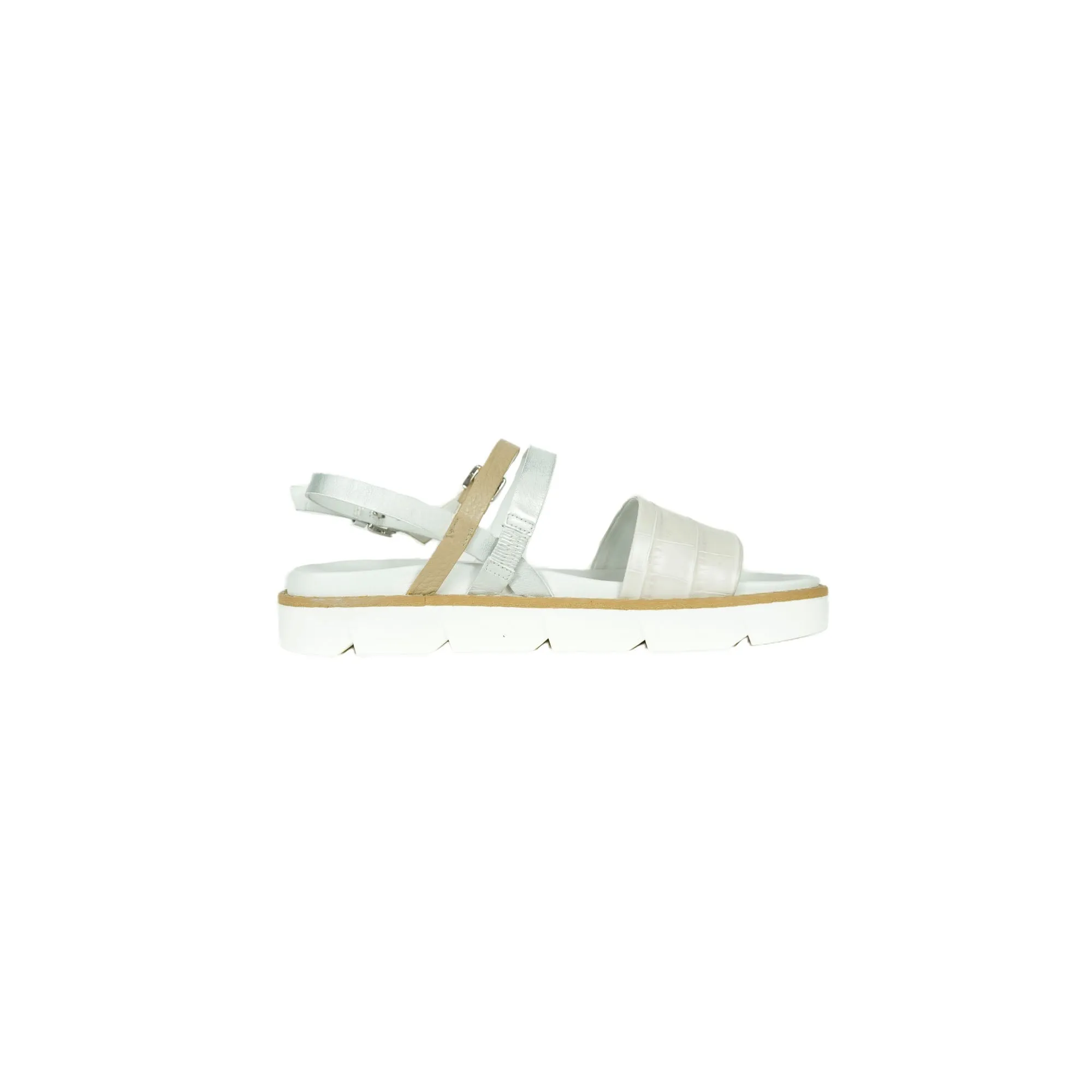 Sandal Printed Croco Chalk White