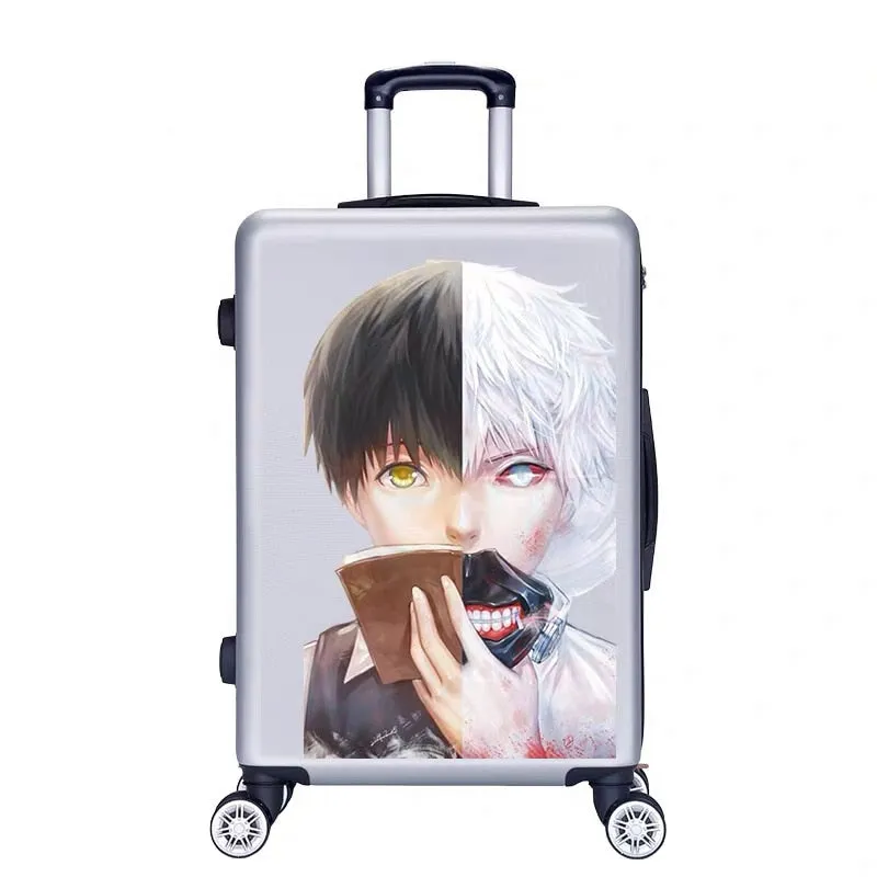 Unisex Personality Cartoon Spinner Rolling Luggage Travel Trolley Suitcase