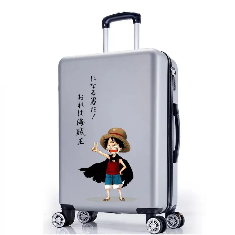 Unisex Personality Cartoon Spinner Rolling Luggage Travel Trolley Suitcase