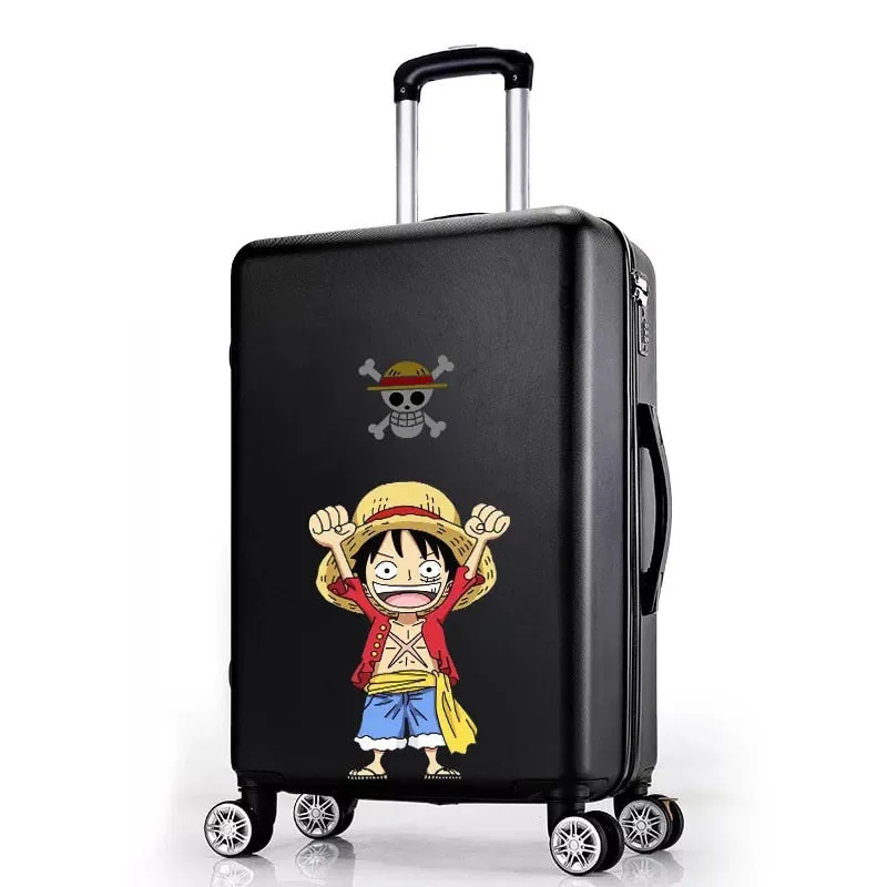 Unisex Personality Cartoon Spinner Rolling Luggage Travel Trolley Suitcase