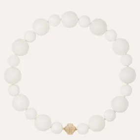 Victoire White Agate 14mm & 20mm Necklace