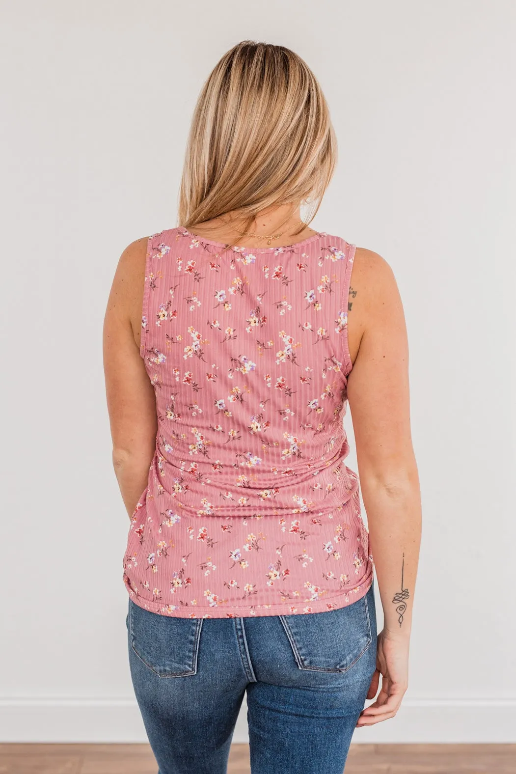 Walking Through Life Floral Tank Top- Pink