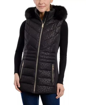 Women's Faux-Fur-Trim Hooded Vest - The Puffer Jackets