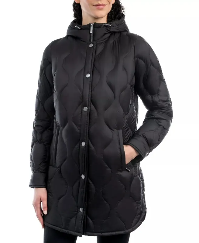 Women's Hooded Quilted Black Puffer Coat - The Puffer Jackets