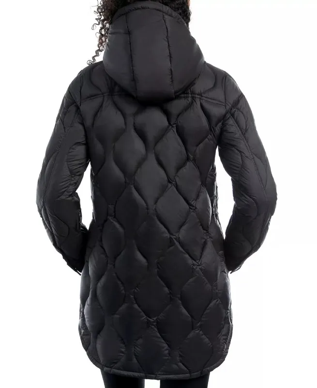 Women's Hooded Quilted Black Puffer Coat - The Puffer Jackets