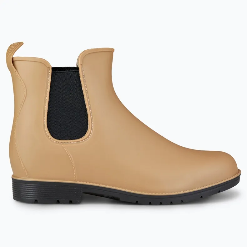 Women's dark beige rubber boots