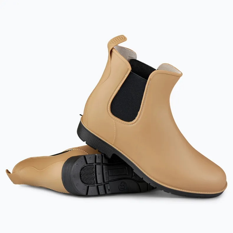 Women's dark beige rubber boots