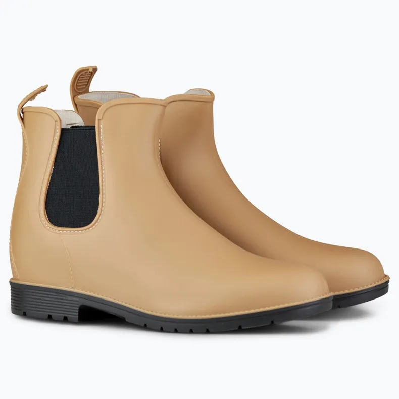 Women's dark beige rubber boots