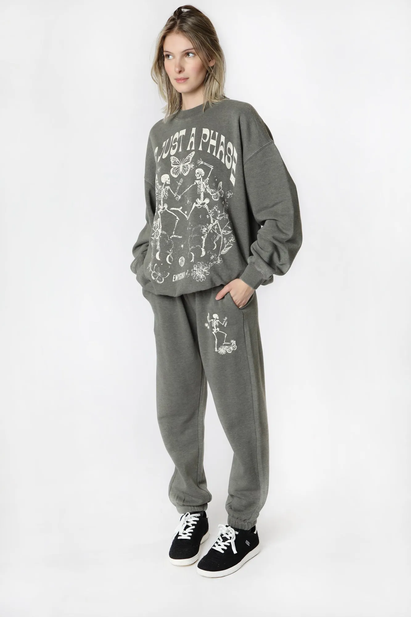 Womens Enygma Skeleton Graphic Sweatpant