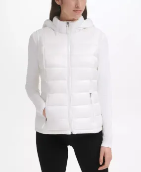 Women’s Packable Hooded White Puffer Vest - The Puffer Jackets