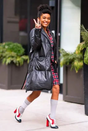 Yara Shahidi Black Puffer Coat - Puffer Jackets