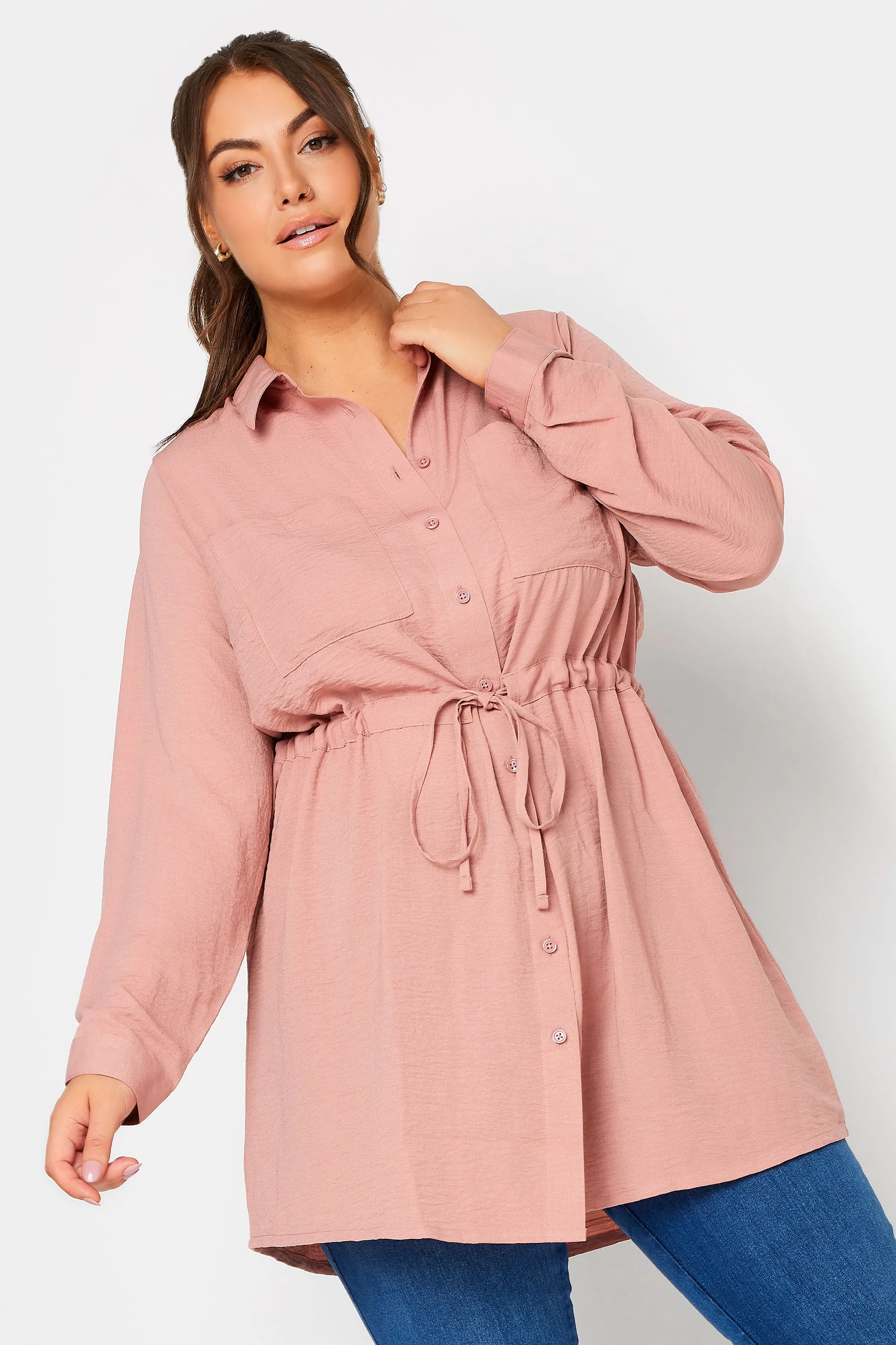 YOURS Curve Pink Utility Tunic Shirt