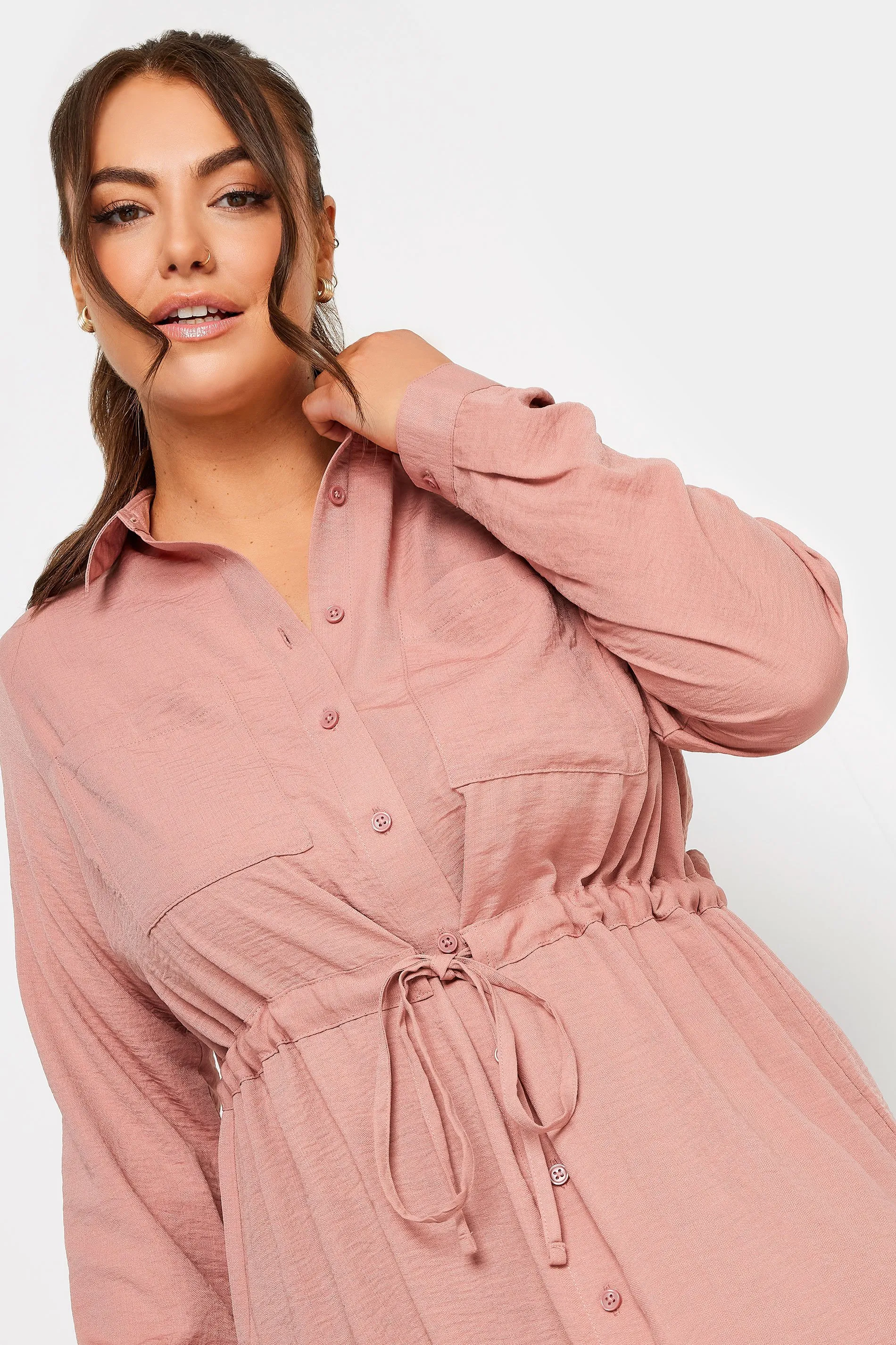 YOURS Curve Pink Utility Tunic Shirt